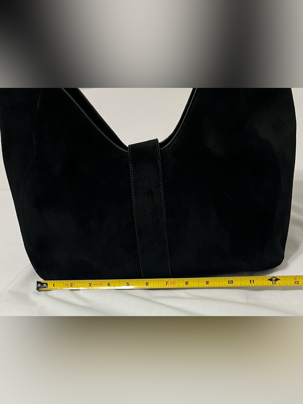 Anine Bing Black Suede Hobo Shoulder Bag Gold Hardware Quiet Luxury - Picture 5 of 9